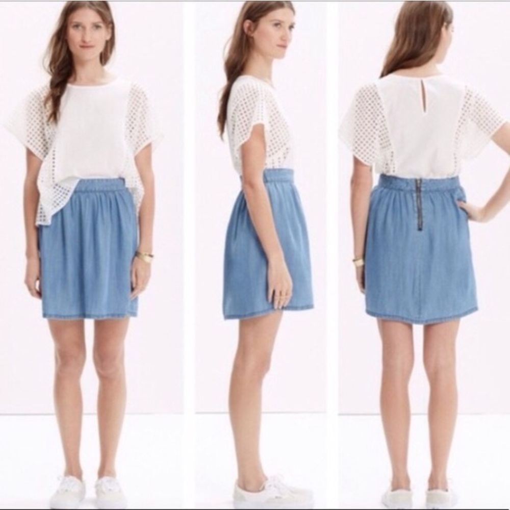 COPY - Madewell Faded Indigo Chambray Skirt